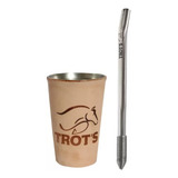 Kit Tereré Trots Copo Revestido Em Couro Bomba Mola Inox
