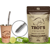 Kit Terere Trots Inox Copo Couro Bomba Mola Erva Premium