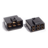 Kit Terminal Conector 6 Vias C Trava Pct C 10 Jgs Cor Preto