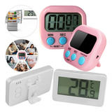 Kit Termômetro E Timer Digital Magnético Pilha Bateria Visor