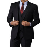 Kit Terno Slim Completo Paletó calça colete camisa E Gravata