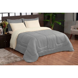 Kit Ternura Casal Queen Edredom Jogo Fronhas Roupa De Cama Cor Cinza palha Desenho Do Tecido Liso