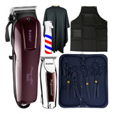 Kit Tesoura Barbeiro Cabeleireiro E Maquina Corte Cabelo