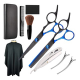 Kit Tesoura Barbeiro Fio Navalha E Desfiadeira Acessórios