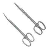 Kit Tesoura Cirúrgica Iris Reta E Tesoura Iris Curva 12cm