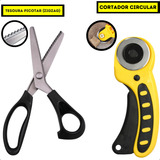 Kit Tesoura De Picotar Zig Zag Jacaré Cortador Circular 45mm Corte Profissional Tecidos Artesanato Eva Vbs Brasil