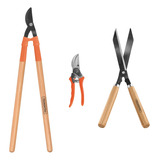 Kit Tesoura Jardinagem Poda Profissional 3 Peças Tramontina