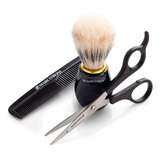 Kit Tesoura Marco Boni Pincel Para Barbear Pente Barba