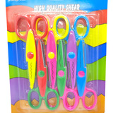Kit Tesoura Picotar Escolar Infantil Com 6 Cortes Diferentes