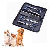 Kit Tesoura Reta E Curva Pet Tosa Profissional 5pcs