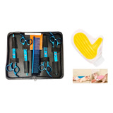 Kit Tesouras De Banho E Tosa Pet Shop Cortesia Luva Tira Pelos Dog Profissional Edição Especial New