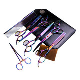 Kit Tesouras Pet Tosa Animais Profissional Pet Shop 7 Polega