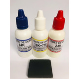 Kit Teste Ouro Prata Pedra De Tok Reagentes 14 18 E 24k