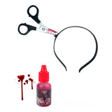 Kit Tiara Arco Tesoura E 01 Sangue Artificial Halloween