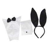 Kit Tiara Orelha De Coelho Sexy Playboy Com Punho E Gravata