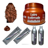 Kit Tinta De Cabelo Profission 2 Coloração 2 Ox 1 Matiz 250g Tom Loiro Escuro Acobreado Nº 6.4