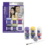 Kit Tinta Facial Rosto Corpo Color Make 6 Cores Vivas brinde