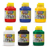 Kit Tinta Guache Acrilex 250ml 6 Cores ler Descrição 