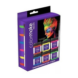 Kit Tinta Neon 6 Cores pincel Maquiagem Artística Colormake