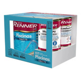 Kit Tinta Para Piscina Azul Esmalte Pu Renner 4 5l