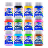 Kit Tinta Para Tecido Fosca Acrilex 12 Cores 37ml Artesanato