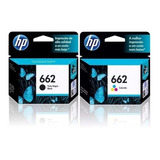 Kit Tinta Preta E Colorida 662 Impressora Hp 2516 3516 1516