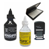 Kit Tinta Rápida Para Congelado Carimbo Datador 3mm Almofada