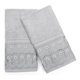 Kit Toalha Lavabo Social Renascença Fio Egípcio Buettner 2pç Cor Cinza 600