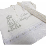 Kit Toalha Meu Batizado Bebê Bordado Batismo C Vela Terço