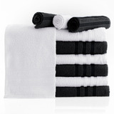 Kit Toalhas De Rosto P Salão 45x70 Europa 5 Branca 5 Preta