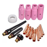 Kit Tocha Solda Tig Bocal Capa Difusor Pinça 2,4mm - 16 Pçs