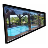 Kit Toldo Cortina Pvc Transparente 426x 215 Tubos Dividido