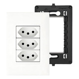 Kit Tomada Tripla Monobloco Completa Legrand Pial 10a 250v Cor Branco