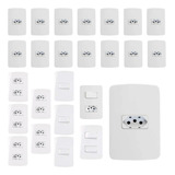 Kit Tomadas Interruptores Casa Completa 25 Peças Margirius