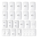 Kit Tomadas Interruptores Casa Completa Com 24 Home