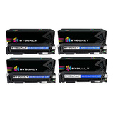 Kit Toner Byqualy Compatível Com Hp M183fw M182n M182nw M155 Tinta Preto Ciano Amarelo E Magenta