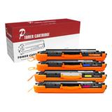 Kit Toner Compatível Para Hp Cp 1025 M175nw M176n Premium Tinta Preto Ciano Amarelo E Magenta