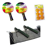 Kit Top De Ping Pong Rede Jacaré Raquetes E Bolinhas