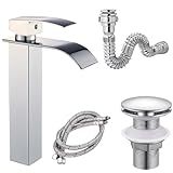 Kit Torneira Banheiro Alta Monocomando Sifão Flexível Universal Valvula Click 7 8 Engates Inox