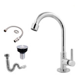 Kit Torneira Inox Engate 40 Sifão Válvula Dreno Ralo 6047b