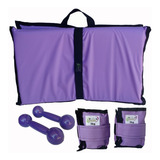 Kit Tornozeleira 3kg Colchonete Halteres 3kg Lilás 