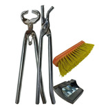 Kit Torquesa Jacaré Escova Raspadeira Para Cavalos Top
