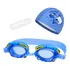 Kit Touca Óculos Natação Piscina Infantil Crianças Desenhos Cor Azul Caranguejo