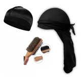 Kit Touca Bandana Durag Escova Dupla Javali Waves Caps