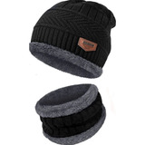 Kit Touca Boina Gorro Cachecol Beanie Forrada Lã Inverno