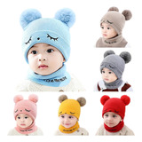 Kit Touca E Cachecol Gorro Bebê Infantil Frio Menina Menino