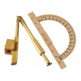 Kit Transferidor Mdf Compasso Para Quadro Branco