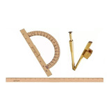 Kit Transferidor Mdf Régua Compasso Para Quadro Branco