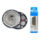 Kit Transmissão Cassete K7 Catraca 12v Velocidades 11 52t Dentes Cb Pedal Pulse Aço Inoxidável Alumínio Mtb Padrão Shimano Hg Bike Bicicleta Corrente Shimano 12s 126l Cn m6100 Com Quick link E bike