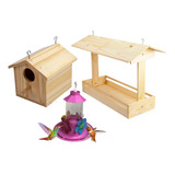 Kit Tratador Silvestre Alimentador Pássaros Aves Jardim